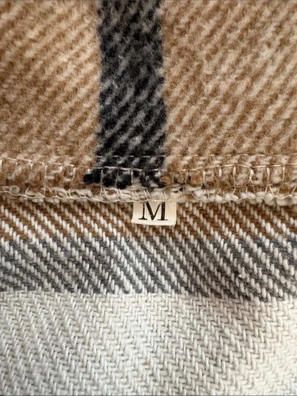 Plaid Button-Front Shacket Jacket - Cream & Tan